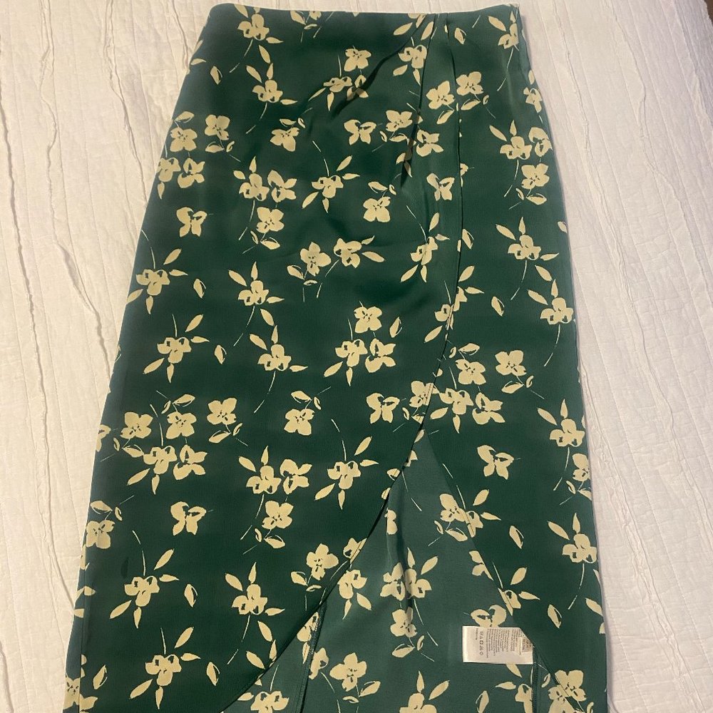 Green Floral Urban Outfitters Midi Skirt
